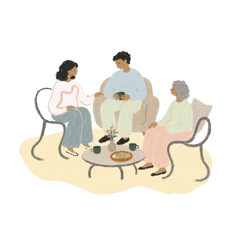 Ilustração: conversa em família
